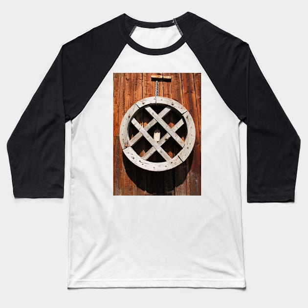 Antique Wooden Wheel Baseball T-Shirt by jojobob